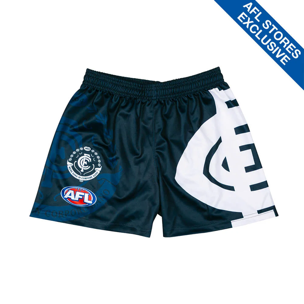 Carlton Youth Logo Footy Shorts - Image 4
