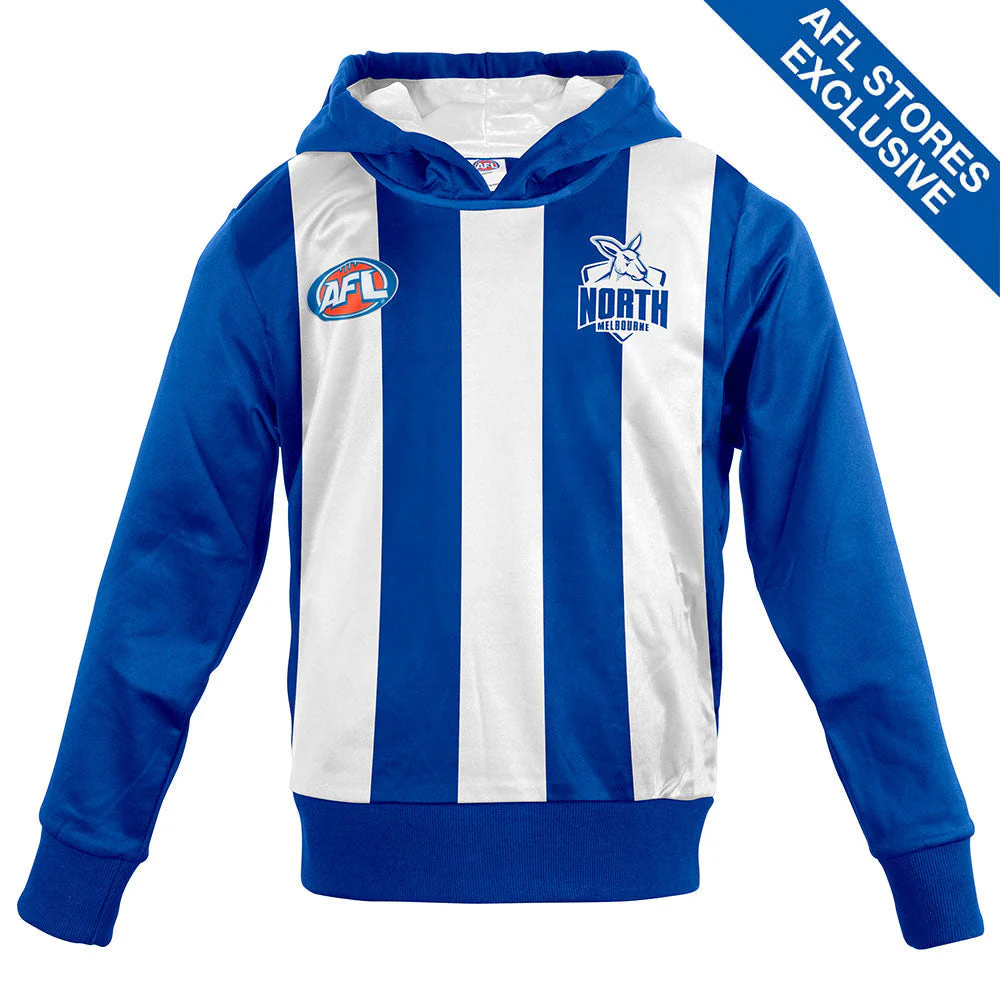 North Melbourne Youth Long-Sleeved Guernsey Hoody - Image 4